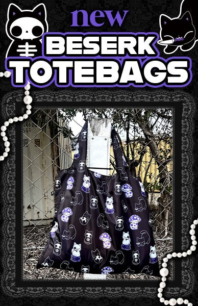 Meet our NEW Beserk Reusable Tote Bags – Designed by Us, Made for You 🖤