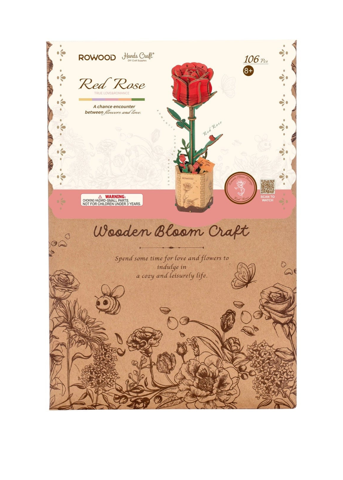 Red Rose Flower | 3D PUZZLE*