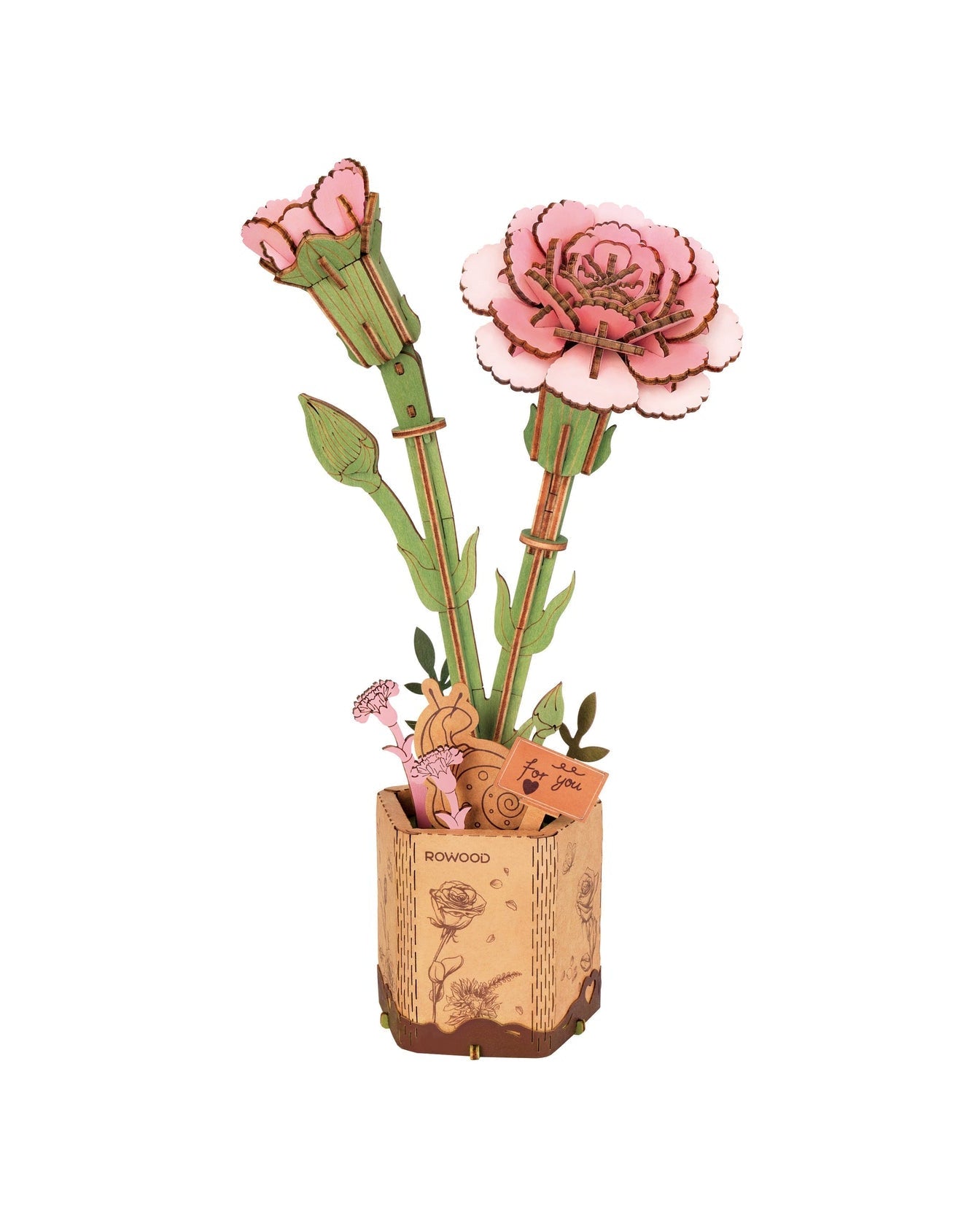Pink Carnation Flower | 3D PUZZLE