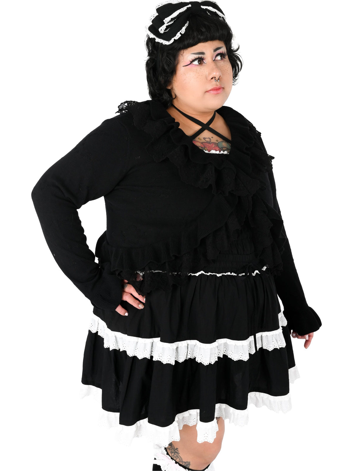 Selene Pointelle Ruffle | CARDIGAN
