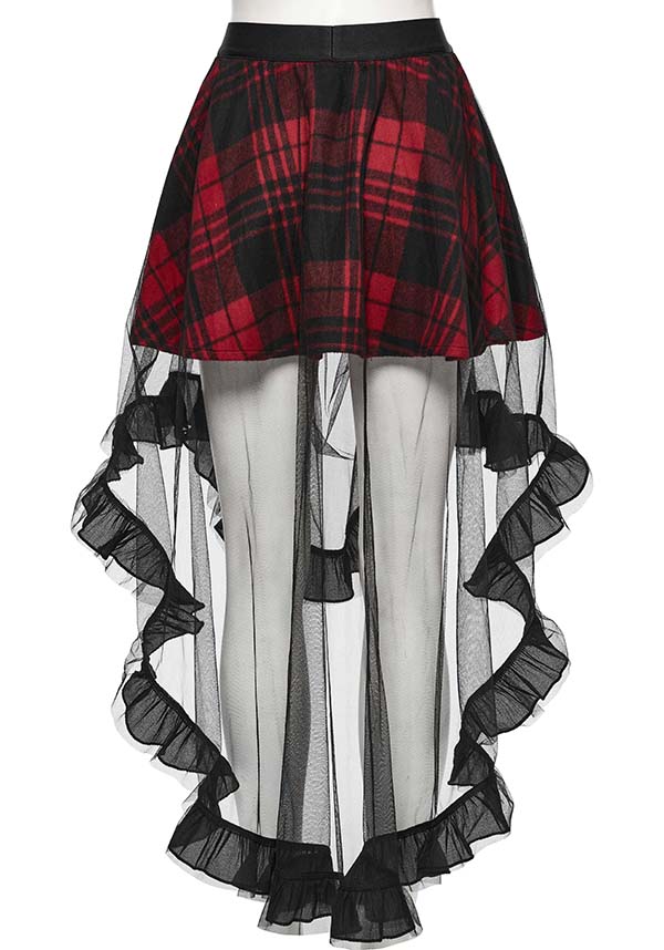 Ashaya Plaid Mesh | MIDI SKIRT