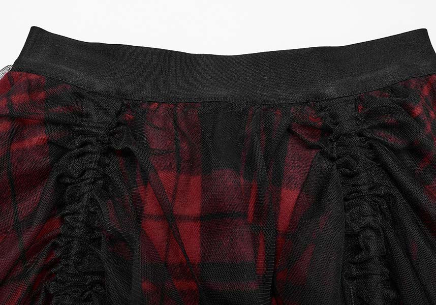Ashaya Plaid Mesh | MIDI SKIRT