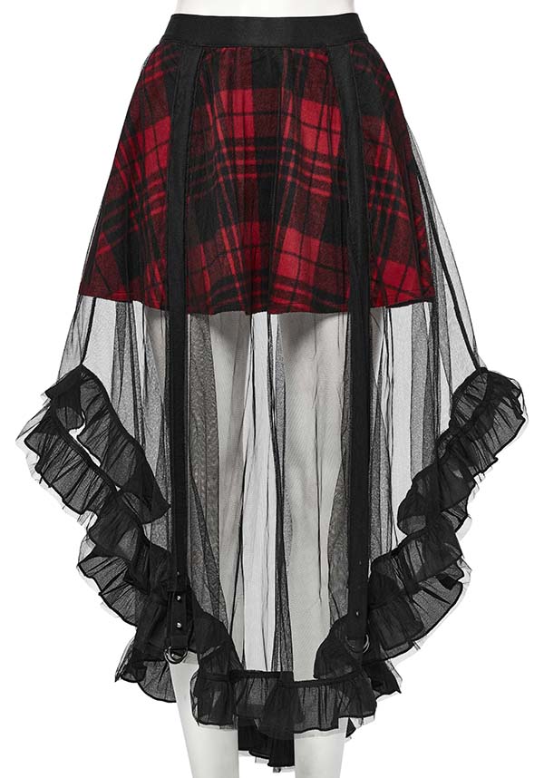 Ashaya Plaid Mesh | MIDI SKIRT