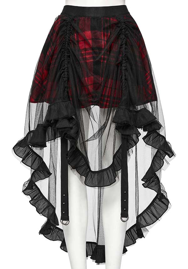Ashaya Plaid Mesh | MIDI SKIRT
