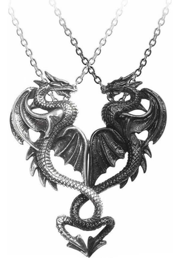 Draconic Tryst | PENDANT - Beserk - accessories, alchemy gothic, all, black, clickfrenzy15-2023, dec18, discountapp, dragon, dragons, fp, gifts, gothic, gothic gifts, jewellery, jewelry, medieval, mens, mens accessories, mens valentines gifts, necklace, silver, valentines