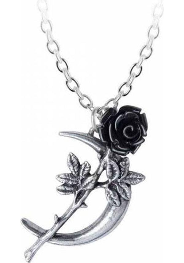 New Romance | PENDANT - Beserk - accessories, alchemy gothic, all, aug20, black rose, clickfrenzy15-2023, crescent moon, discountapp, fp, goth, gothic, gothic accessories, jewellery, jewelry, ladies accessories, moon, necklace, pendant, rose, valentines, valentines day, valentines gifts