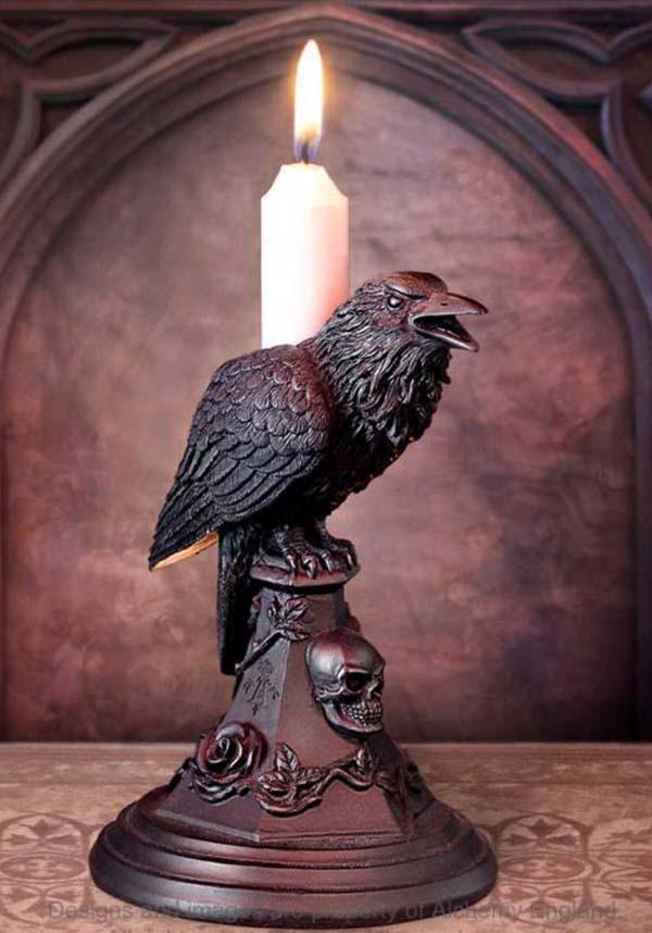 Poe's Raven | CANDLESTICK`` - Beserk - AG086790, all, bird, candle, candle holder, candles, clickfrenzy15-2023, discountapp, fp, gift, gift idea, gift ideas, gifts, goth, goth homeware, gothic, gothic gifts, gothic homeware, gothic homewares, halloween homeware, halloween homewares, home, homeware, homewares, jul22, r030722, raven, skull