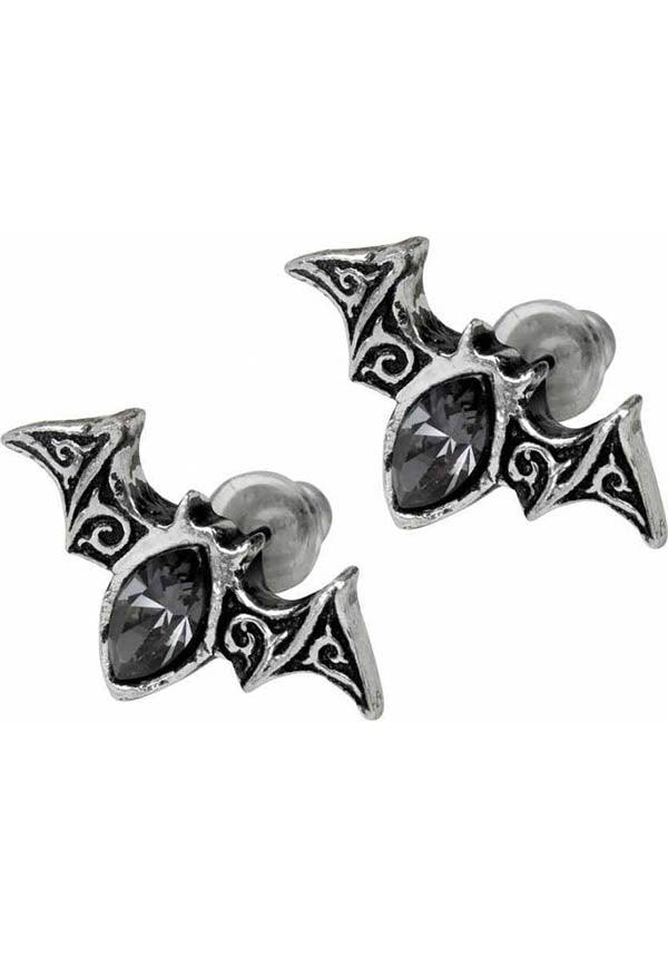 Viennese Nights | EAR STUDS - Beserk - accessories, alchemy gothic, all, apr21, bat, bats, black, clickfrenzy15-2023, discountapp, earrings, fp, goth, gothic, gothic accessories, jewellery, jewelry, ladies accessories