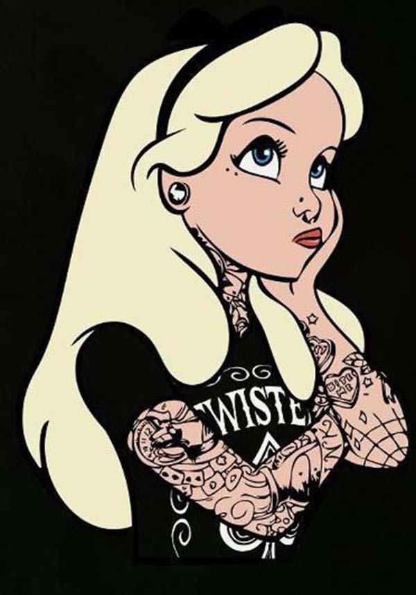 Alice In Wonderland Tattoo T-Shirt Print