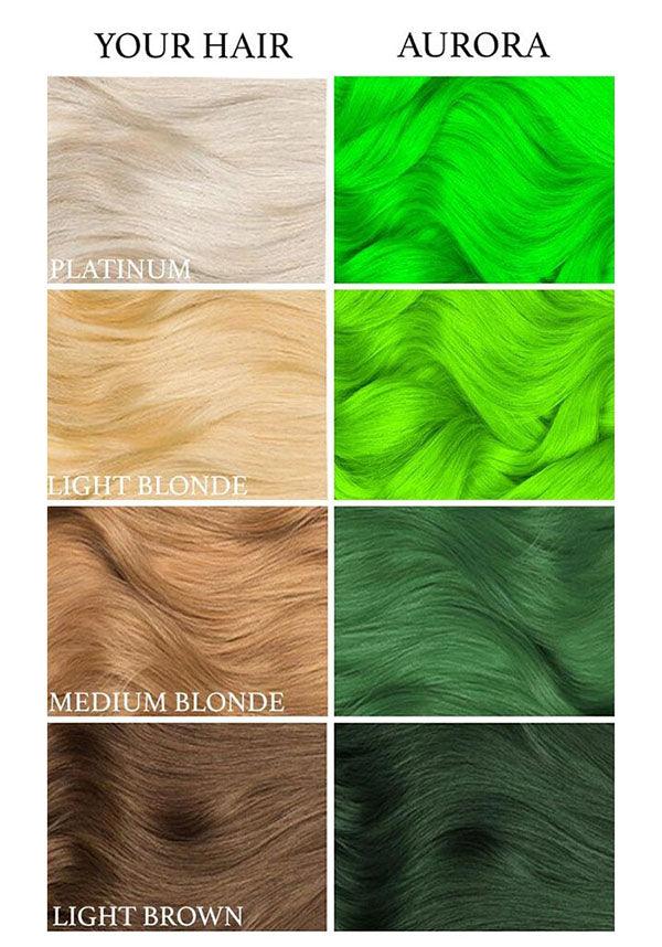 Aurora Green | HAIR DYE - Beserk - all, bright, clickfrenzy15-2023, cosmetics, discountapp, dye, fp, green, hair colour, hair dye, hair dyes, hair green, labelvegan, lime green, luna tides, lunar tides, mermaid, neon, neon green, rainbow, vegan