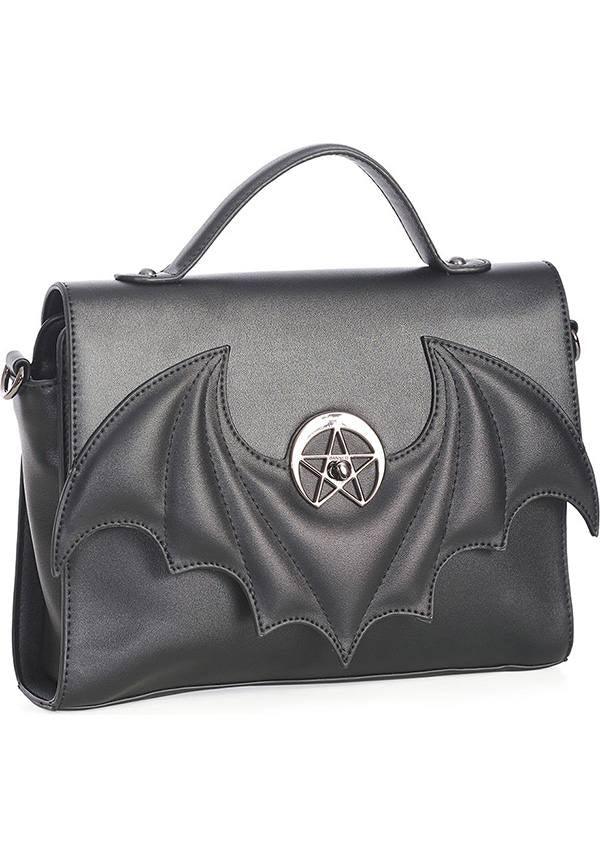 Dreamcatcher Bat | HANDBAG^ - Beserk - accessories, BA37116, backorder, bag, bags, bat, bats, black, clickfrenzy15-2023, discountapp, fp, goth, gothic, gothic accessories, gothic bag, hand bag, handbag, handbags and purses, jul22, labelvegan, ladies accessories, pentagram, R100722, shoulder bag, vegan