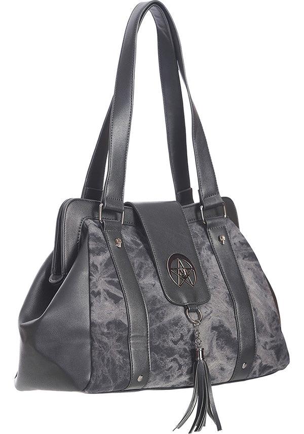 Dreamcatcher | SHOULDER BAG^ - Beserk - accessories, BA37116, BA37495, backorder, bag, bags, black, clickfrenzy15-2023, crescent moon, discountapp, fp, goth, gothic, gothic accessories, gothic bag, grunge, hand bag, handbag, handbags and purses, ladies accessories, moon, moon phase, oct22, pentagram, R041022, shoulder bag, skull, skulll, skulls, witchy