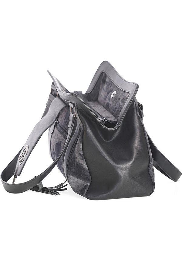 Dreamcatcher | SHOULDER BAG^ - Beserk - accessories, BA37116, BA37495, backorder, bag, bags, black, clickfrenzy15-2023, crescent moon, discountapp, fp, goth, gothic, gothic accessories, gothic bag, grunge, hand bag, handbag, handbags and purses, ladies accessories, moon, moon phase, oct22, pentagram, R041022, shoulder bag, skull, skulll, skulls, witchy