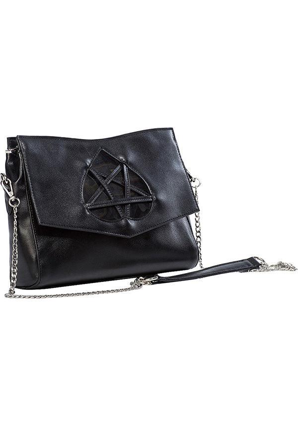Flash Of Twilight | SHOULDER BAG - Beserk - accessories, all, apr20, bag, bags, black, clickfrenzy15-2023, discountapp, fp, goth, gothic, gothic accessories, gothic bag, hand bag, handbag, handbags and purses, labelvegan, ladies accessories, pentagram, shoulder bag, small bag, vegan