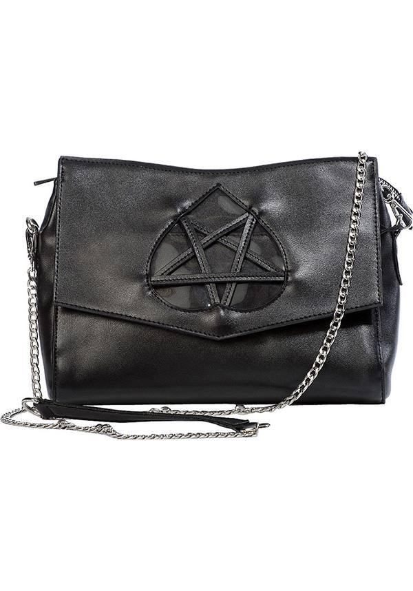 Flash Of Twilight | SHOULDER BAG - Beserk - accessories, all, apr20, bag, bags, black, clickfrenzy15-2023, discountapp, fp, goth, gothic, gothic accessories, gothic bag, hand bag, handbag, handbags and purses, labelvegan, ladies accessories, pentagram, shoulder bag, small bag, vegan