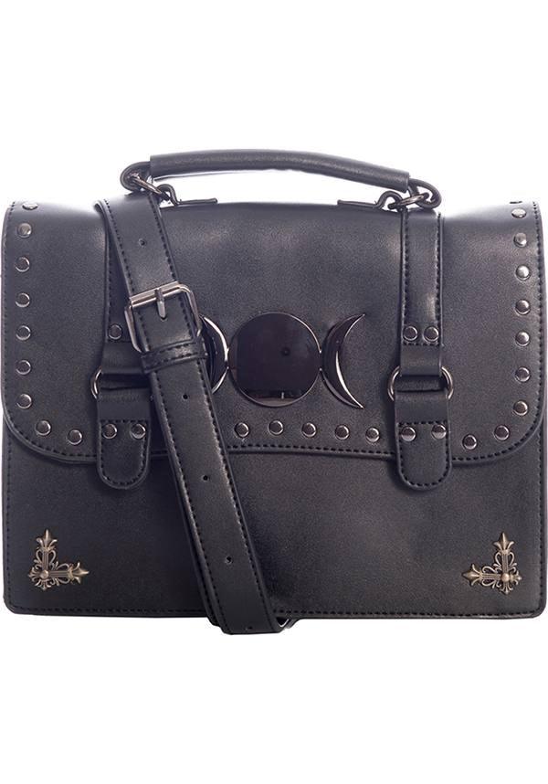 Magic Moon | SHOULDER BAG - Beserk - accessories, all, bag, banned apparel, black, clickfrenzy15-2023, crescent moon, discountapp, fp, full moon, gothic accessories, gothic bag, hand bag, handbag, handbags and purses, ladies accessories, large bag, messenger bag, moon, moon phase, sep20, triple moon