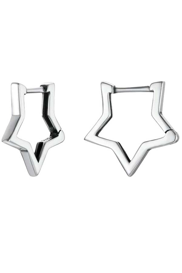 Silver Star | HOOP EARRINGS