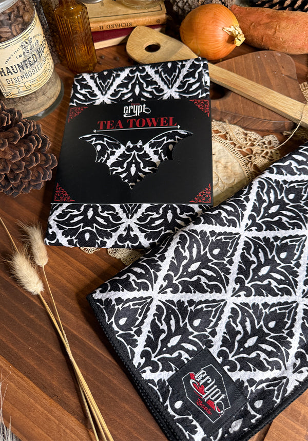 Bat Damask | TEA TOWEL