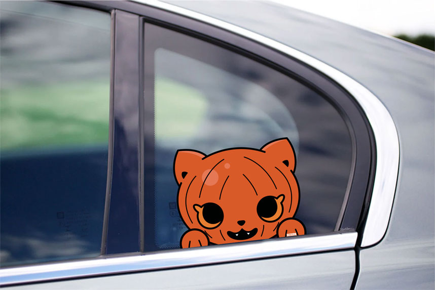 Jack-O-Kitty | PEEKER STICKER*