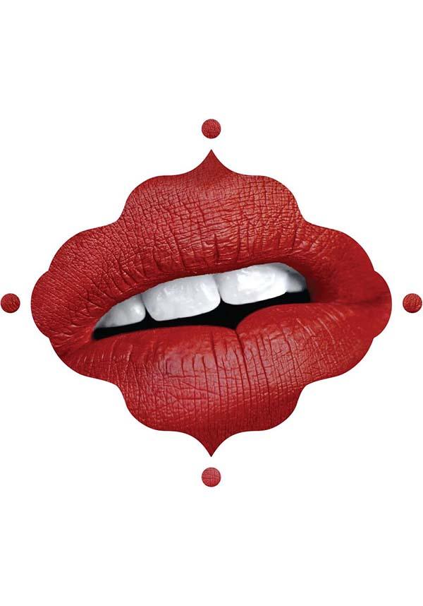 Mortis | LIQUID LIPSTICK* - Beserk - all, all ladies, BMCDE0110121-BES, bright red, clickfrenzy15-2023, colour:red, cosmetics, dec21, discountapp, eofy2023, eofy2023blackmooncosmetics25, exclusive, labelexclusive, labelvegan, ladies, lips, lipstick, liquid lipstick, make up, makeup, matte, pin up, pinup, R091221, red, sale, vegan