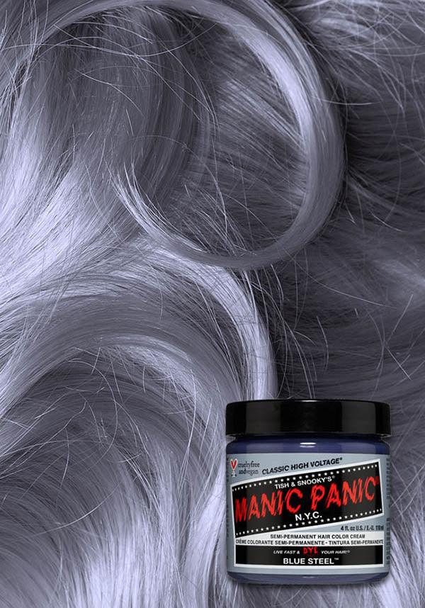 Blue Steel | CLASSIC COLOUR - Beserk - all, blue, clickfrenzy15-2023, cosmetics, cpgstinc, discountapp, dye, ebaymp, fp, goth, grey, hair blue, hair colour, hair dye, hair silver, labelvegan, manic panic, manic panic hair, silver, vegan