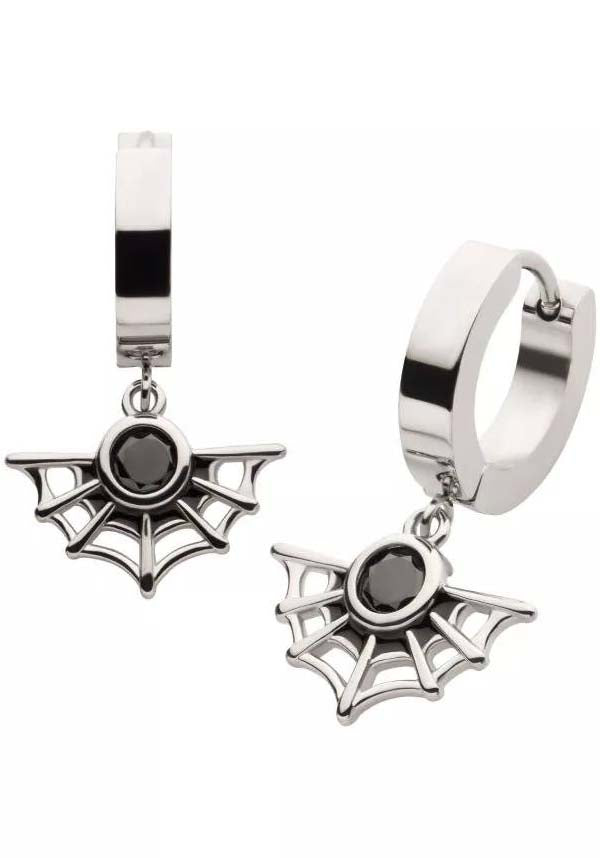 Black Spiderweb | HUGGIE EARRINGS