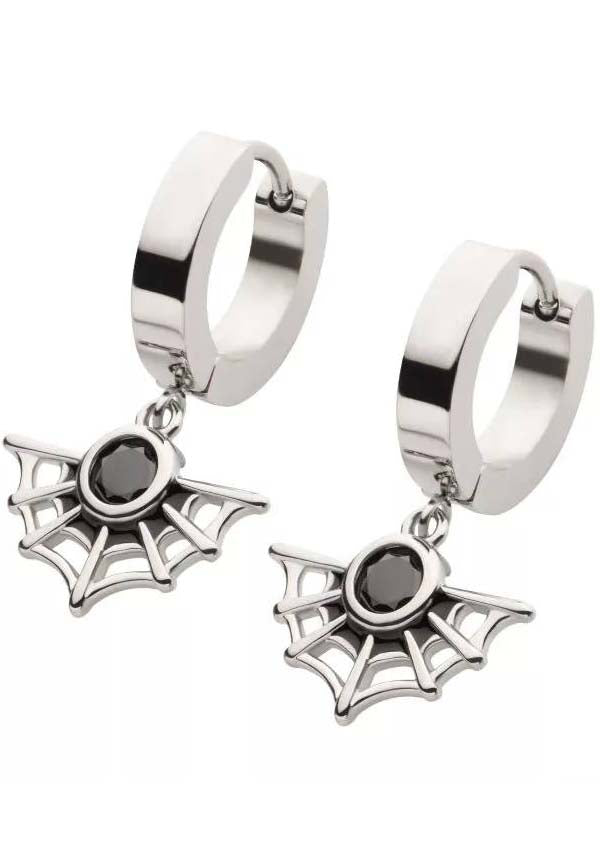 Black Spiderweb | HUGGIE EARRINGS