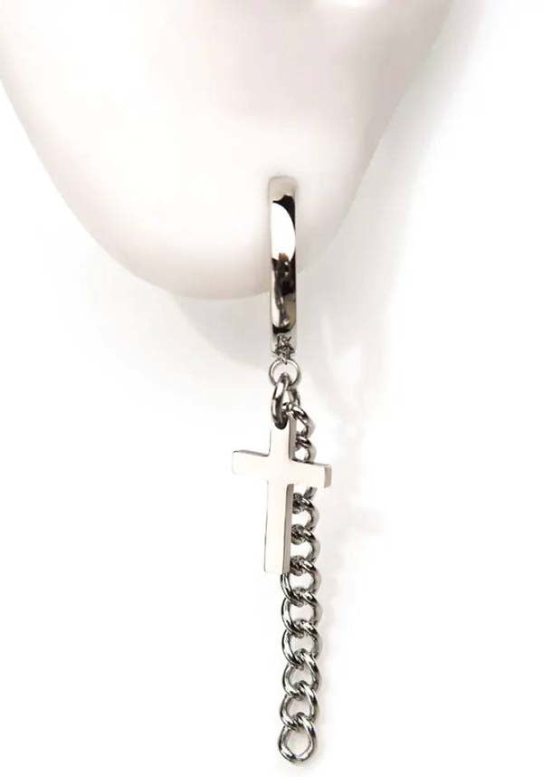 Jeong | CROSS CHAIN EARRINGS*