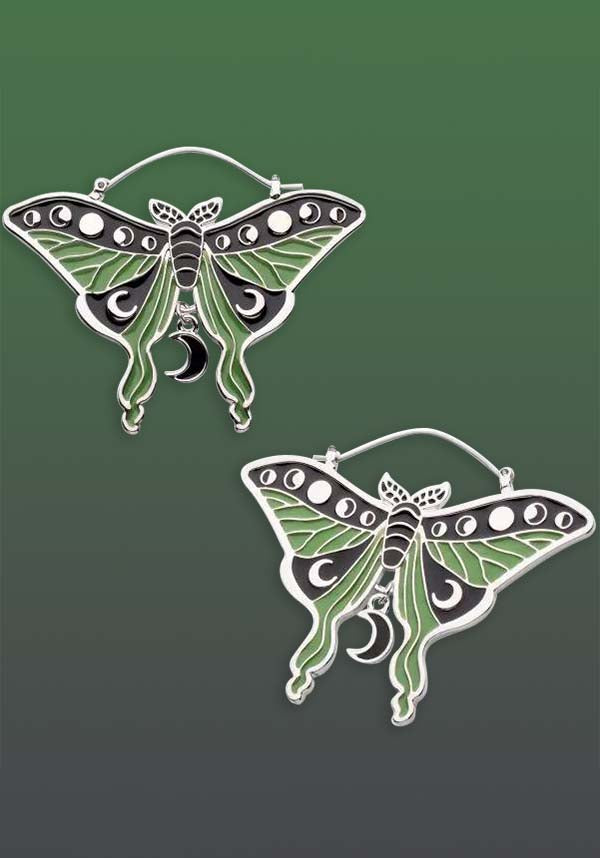 Cosmic Luna Moth | PLUG HOOP EARRINGS