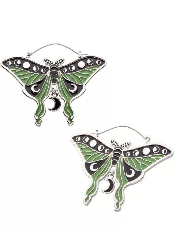 Cosmic Luna Moth | PLUG HOOP EARRINGS