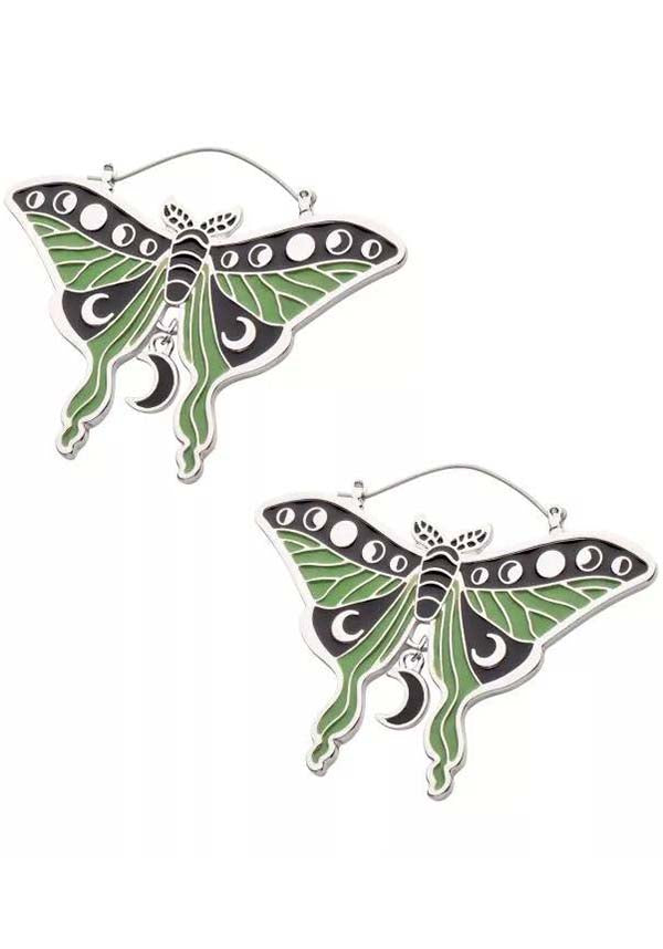 Cosmic Luna Moth | PLUG HOOP EARRINGS