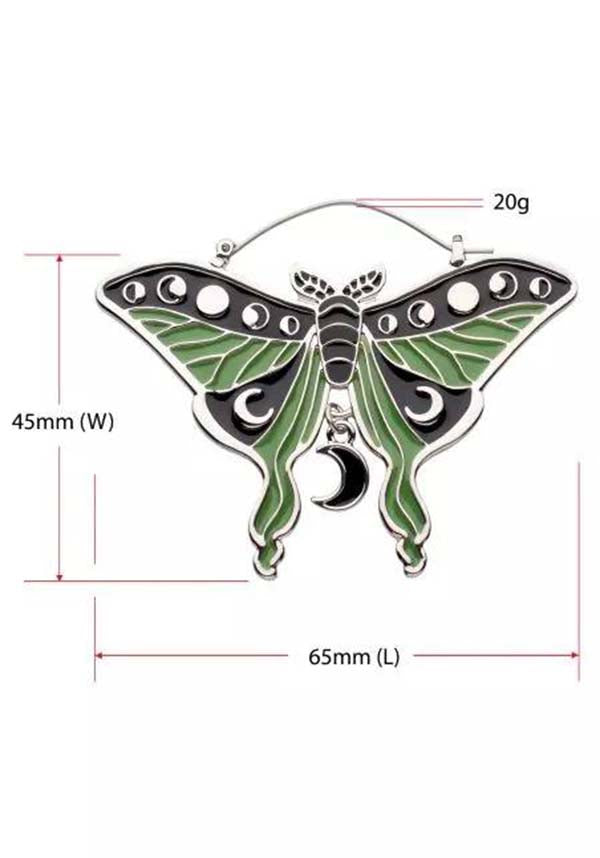 Cosmic Luna Moth | PLUG HOOP EARRINGS