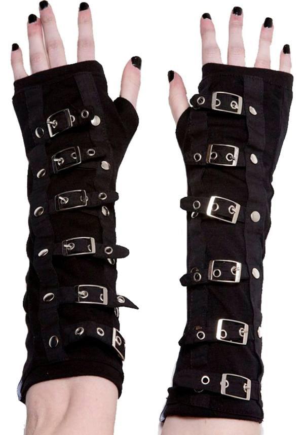 Buckle | ARM WARMERS^ - Beserk - accessories, all, backorder, black, buckles, clickfrenzy15-2023, discountapp, fp, gloves and armwarmers, goth, gothic, gothic accessories, innocentclothing, labelpending, ladies accessories, mens, mens accessories, pending, poizen industries, post apocalyptic, winter, winter clothing, winter wear