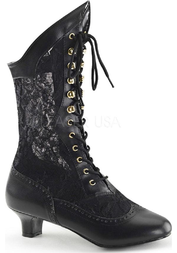 DAME-115 [Black] | BOOTS [PREORDER] - Beserk - all, ankle boots, black, boots, boots [preorder], clickfrenzy15-2023, discountapp, fp, funtasma, heels, heels [preorder], labelpreorder, lace, ppo, preorder, shoes