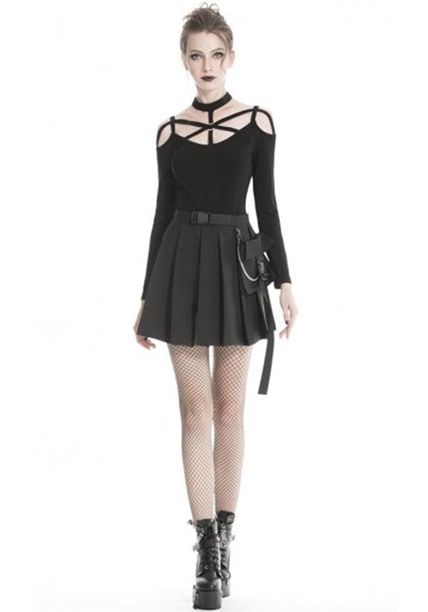 Assassin Pleated | SKIRT W/ BAG - Beserk - all, all clothing, all ladies, all ladies clothing, anime skirt, bag, black, clickfrenzy15-2023, clothing, cosplay, dec19, DIL200708, discountapp, edgy, emo, fp, goth, gothic, handbags and purses, ladies, ladies clothing, mini skirt, pleated, repriced090623, short, short skirt, skirt, techwear