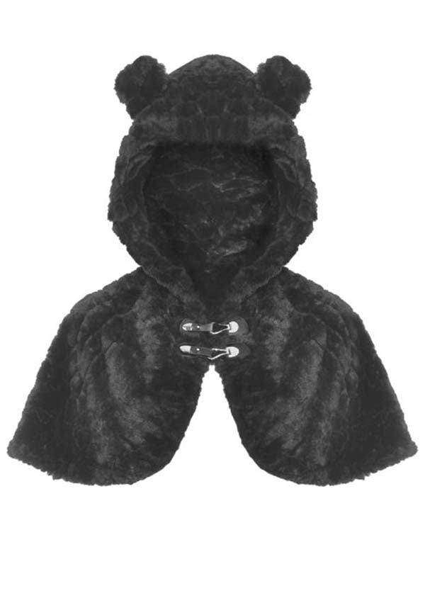 Black Bear Lolita | CAPE - Beserk - all clothing, all ladies clothing, bear, black, bolero, cape, capelet, cardigan, clothing, cute, dark in love, DIL230530, discountapp, ear, ears, fluffy, fp, googleshopping, goth, gothic, hood, hooded, hoodie, hoodies, hoody, jun23, kawaii, labelnew, ladies clothing, ladies outerwear, lolita, outerwear, R220623, unisex, winter, winter clothing, winter wear, womens, womens crop, womens hoodie