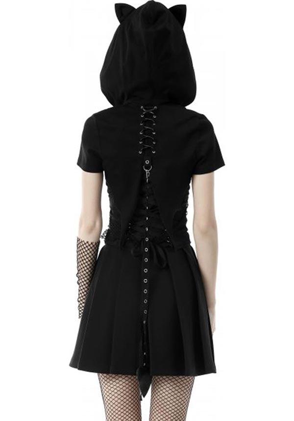 Black Cat | CROPPED HOODIE - Beserk - all, all clothing, all ladies clothing, cape, cardigan, cat, cats, clickfrenzy15-2023, clothing, cool, DIL220427, discountapp, fp, hood, hooded, hoodie, hoodies, ladies clothing, ladies outerwear, may22, outerwear, R220522, shrug, tail, winter, winter clothing, winter wear, womens hoodie