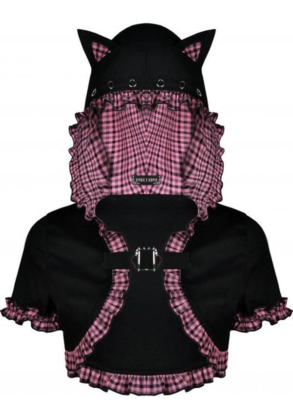 Mesmerise | CROPPED HOODIE^ - Beserk - all, all clothing, all ladies, all ladies clothing, backorder, black, bolero, buckle, cape, cardigan, cat, cats, checkered, clickfrenzy15-2023, clothing, DIL220811, discountapp, fp, googleshopping, goth, gothic, hood, hooded, hoodie, hoodies, kawaii, ladies, ladies clothing, ladies outerwear, outerwear, pastel goth, pink, plaid, R130922, ruffle, sep22, Sept, shrug, tartan, winter, winter wear, woman, women, womens hoodie