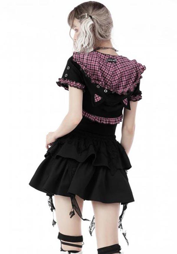 Mesmerise | CROPPED HOODIE^ - Beserk - all, all clothing, all ladies, all ladies clothing, backorder, black, bolero, buckle, cape, cardigan, cat, cats, checkered, clickfrenzy15-2023, clothing, DIL220811, discountapp, fp, googleshopping, goth, gothic, hood, hooded, hoodie, hoodies, kawaii, ladies, ladies clothing, ladies outerwear, outerwear, pastel goth, pink, plaid, R130922, ruffle, sep22, Sept, shrug, tartan, winter, winter wear, woman, women, womens hoodie