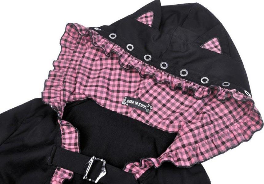 Mesmerise | CROPPED HOODIE^ - Beserk - all, all clothing, all ladies, all ladies clothing, backorder, black, bolero, buckle, cape, cardigan, cat, cats, checkered, clickfrenzy15-2023, clothing, DIL220811, discountapp, fp, googleshopping, goth, gothic, hood, hooded, hoodie, hoodies, kawaii, ladies, ladies clothing, ladies outerwear, outerwear, pastel goth, pink, plaid, R130922, ruffle, sep22, Sept, shrug, tartan, winter, winter wear, woman, women, womens hoodie