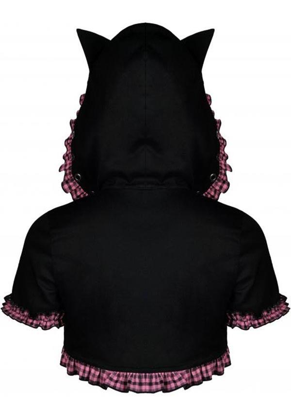 Mesmerise | CROPPED HOODIE^ - Beserk - all, all clothing, all ladies, all ladies clothing, backorder, black, bolero, buckle, cape, cardigan, cat, cats, checkered, clickfrenzy15-2023, clothing, DIL220811, discountapp, fp, googleshopping, goth, gothic, hood, hooded, hoodie, hoodies, kawaii, ladies, ladies clothing, ladies outerwear, outerwear, pastel goth, pink, plaid, R130922, ruffle, sep22, Sept, shrug, tartan, winter, winter wear, woman, women, womens hoodie