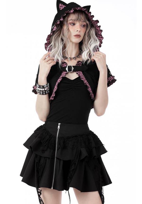 Mesmerise | CROPPED HOODIE^ - Beserk - all, all clothing, all ladies, all ladies clothing, backorder, black, bolero, buckle, cape, cardigan, cat, cats, checkered, clickfrenzy15-2023, clothing, DIL220811, discountapp, fp, googleshopping, goth, gothic, hood, hooded, hoodie, hoodies, kawaii, ladies, ladies clothing, ladies outerwear, outerwear, pastel goth, pink, plaid, R130922, ruffle, sep22, Sept, shrug, tartan, winter, winter wear, woman, women, womens hoodie