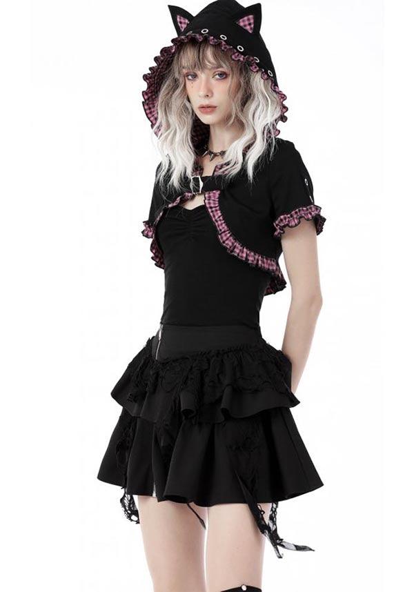 Mesmerise | CROPPED HOODIE^ - Beserk - all, all clothing, all ladies, all ladies clothing, backorder, black, bolero, buckle, cape, cardigan, cat, cats, checkered, clickfrenzy15-2023, clothing, DIL220811, discountapp, fp, googleshopping, goth, gothic, hood, hooded, hoodie, hoodies, kawaii, ladies, ladies clothing, ladies outerwear, outerwear, pastel goth, pink, plaid, R130922, ruffle, sep22, Sept, shrug, tartan, winter, winter wear, woman, women, womens hoodie