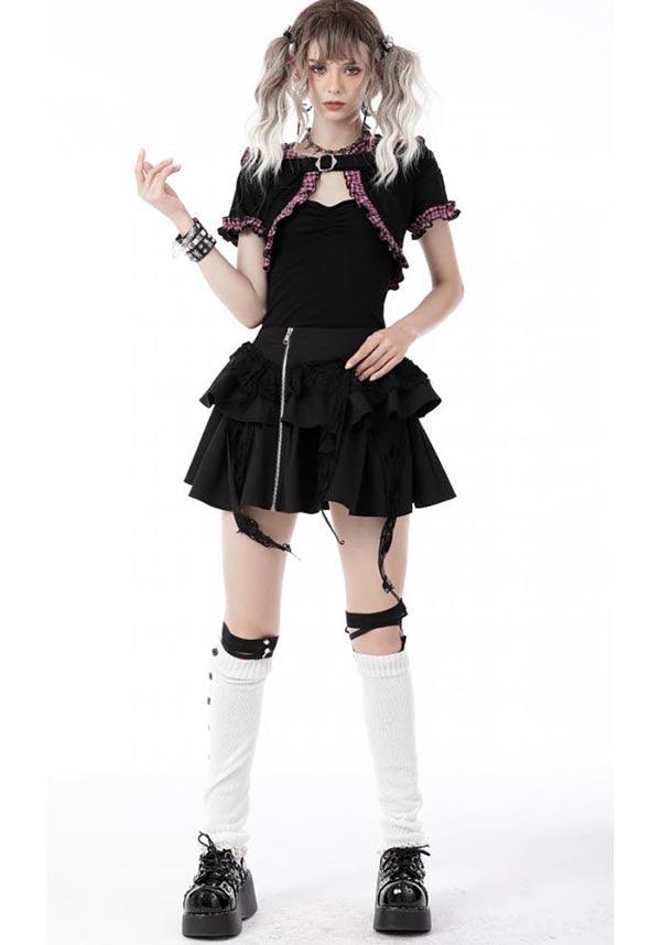 Mesmerise | CROPPED HOODIE^ - Beserk - all, all clothing, all ladies, all ladies clothing, backorder, black, bolero, buckle, cape, cardigan, cat, cats, checkered, clickfrenzy15-2023, clothing, DIL220811, discountapp, fp, googleshopping, goth, gothic, hood, hooded, hoodie, hoodies, kawaii, ladies, ladies clothing, ladies outerwear, outerwear, pastel goth, pink, plaid, R130922, ruffle, sep22, Sept, shrug, tartan, winter, winter wear, woman, women, womens hoodie