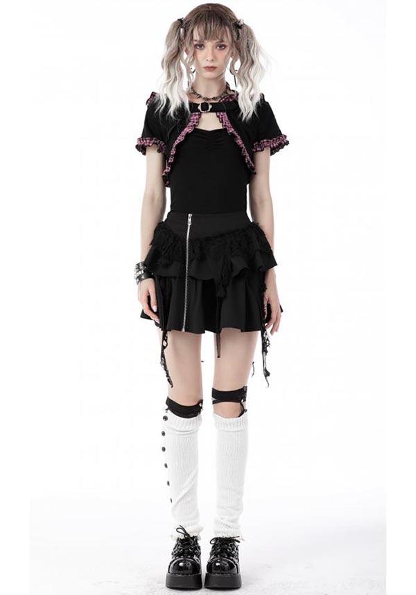 Mesmerise | CROPPED HOODIE^ - Beserk - all, all clothing, all ladies, all ladies clothing, backorder, black, bolero, buckle, cape, cardigan, cat, cats, checkered, clickfrenzy15-2023, clothing, DIL220811, discountapp, fp, googleshopping, goth, gothic, hood, hooded, hoodie, hoodies, kawaii, ladies, ladies clothing, ladies outerwear, outerwear, pastel goth, pink, plaid, R130922, ruffle, sep22, Sept, shrug, tartan, winter, winter wear, woman, women, womens hoodie