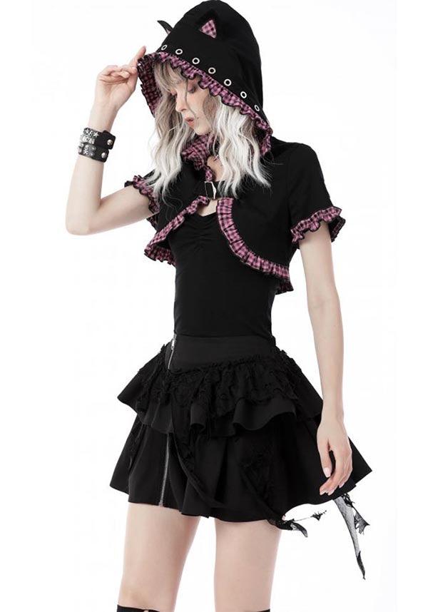 Mesmerise | CROPPED HOODIE^ - Beserk - all, all clothing, all ladies, all ladies clothing, backorder, black, bolero, buckle, cape, cardigan, cat, cats, checkered, clickfrenzy15-2023, clothing, DIL220811, discountapp, fp, googleshopping, goth, gothic, hood, hooded, hoodie, hoodies, kawaii, ladies, ladies clothing, ladies outerwear, outerwear, pastel goth, pink, plaid, R130922, ruffle, sep22, Sept, shrug, tartan, winter, winter wear, woman, women, womens hoodie