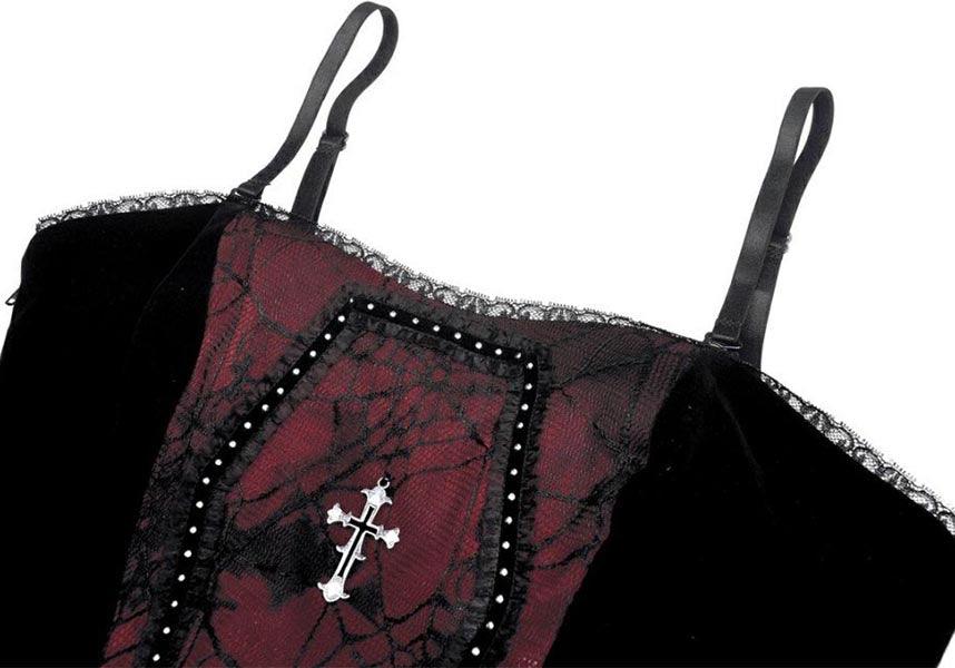 Premonition | TOP - Beserk - all, all clothing, all ladies, all ladies clothing, clickfrenzy15-2023, clothing, corset, cross, dark in love, DIL220811, discountapp, fp, googleshopping, goth, goth shirt, gothic, lace, ladies, ladies clothing, ladies top, ladies tops, R130922, red, red and black, ruffle, sep22, Sept, tees and tops, top, tops, tshirts and tops, women, womens, womens top