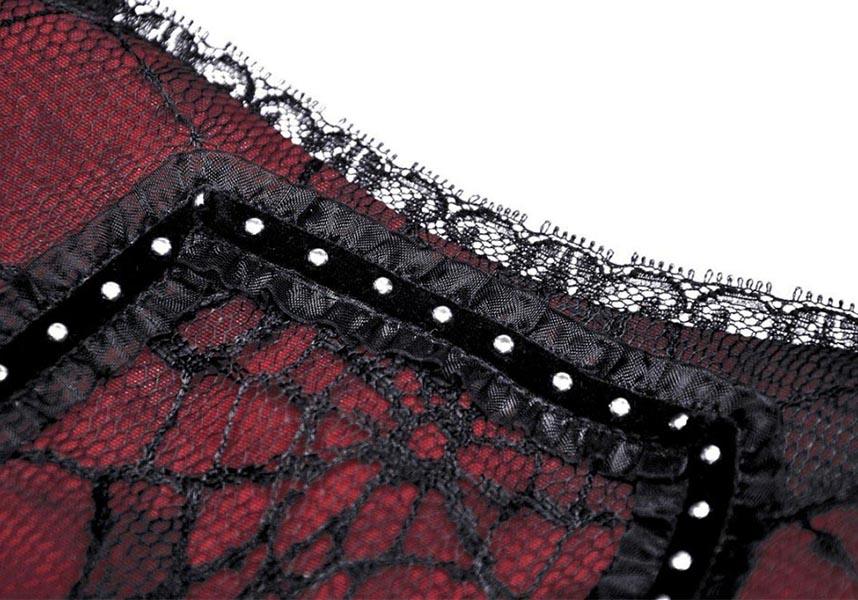 Premonition | TOP - Beserk - all, all clothing, all ladies, all ladies clothing, clickfrenzy15-2023, clothing, corset, cross, dark in love, DIL220811, discountapp, fp, googleshopping, goth, goth shirt, gothic, lace, ladies, ladies clothing, ladies top, ladies tops, R130922, red, red and black, ruffle, sep22, Sept, tees and tops, top, tops, tshirts and tops, women, womens, womens top