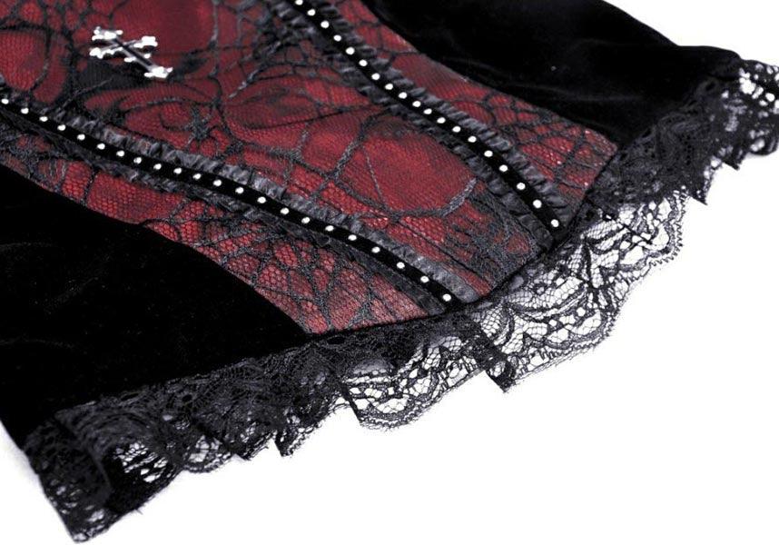 Premonition | TOP - Beserk - all, all clothing, all ladies, all ladies clothing, clickfrenzy15-2023, clothing, corset, cross, dark in love, DIL220811, discountapp, fp, googleshopping, goth, goth shirt, gothic, lace, ladies, ladies clothing, ladies top, ladies tops, R130922, red, red and black, ruffle, sep22, Sept, tees and tops, top, tops, tshirts and tops, women, womens, womens top