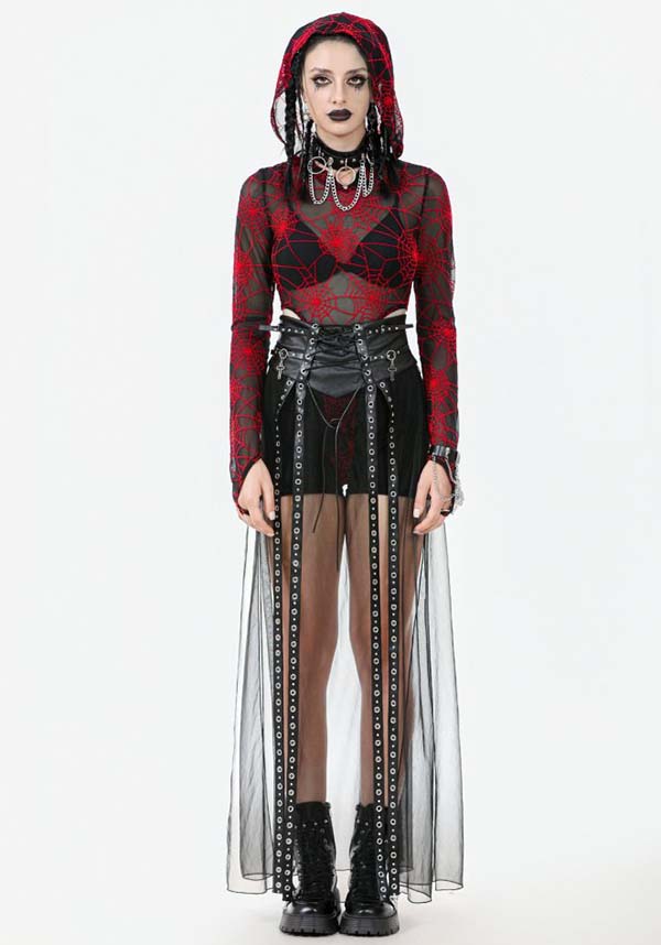 Tangled Up Mesh | MAXI SKIRT